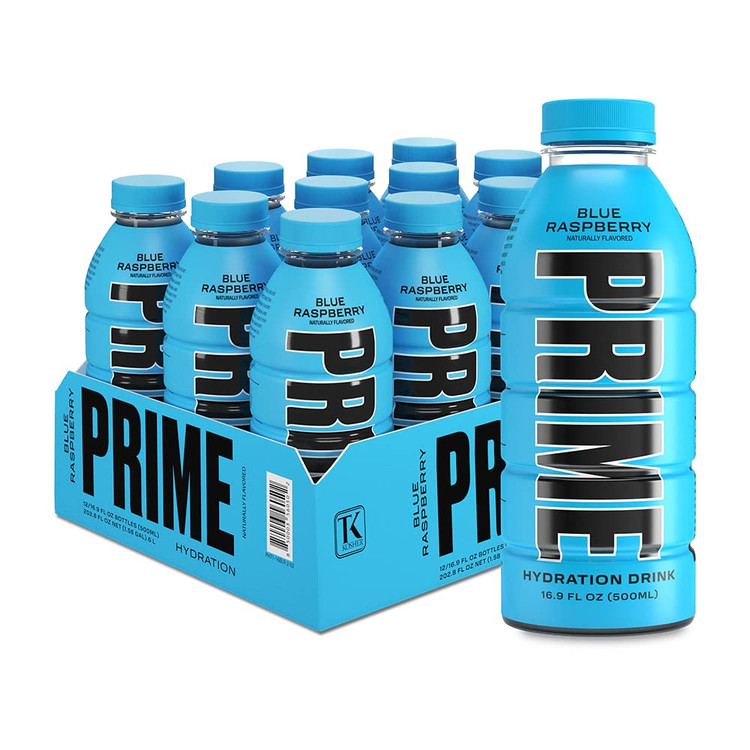 نوشیدنی ورزشی طبیعی 500 ml هیدراته پرایم (PRIME) ویتامینه انرژی زا با طعم شیرین و ترش تمشک آبی Blue Raspberry